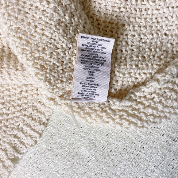 Free People Sharkbite Hem Cardigan Woman XS Ivory Cream Color Pockets Snap Front - Picture 6 of 13